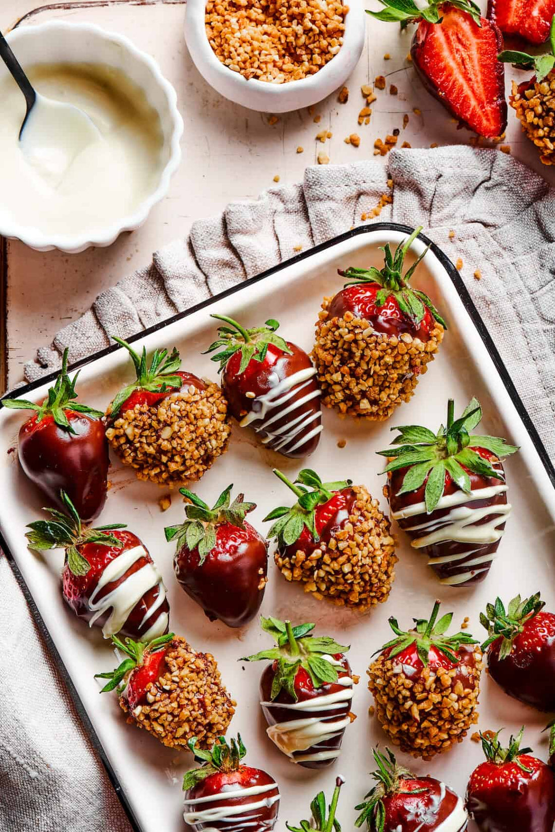 Strawberries dipped in chocolate