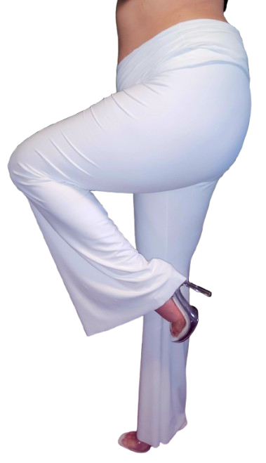 Stretchy Pants Giving A Feminine Silhouette (Solid Black or White Color)(Pre Shrunk)