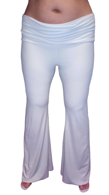 Stretchy Pants Giving A Feminine Silhouette (Solid Black or White Color)(Pre Shrunk)