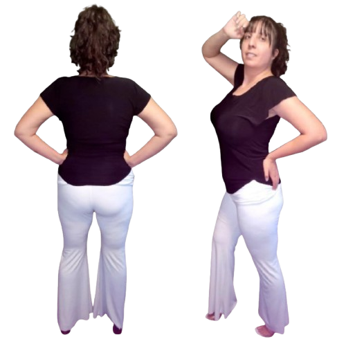 Stretchy Pants Giving A Feminine Silhouette (Solid Black or White Color)(Pre Shrunk)