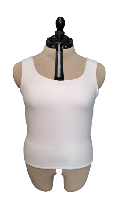 Reversible Black And White Stretchy Tank Top with Built In Padded Shelf Bra (Pre-Shrunk)