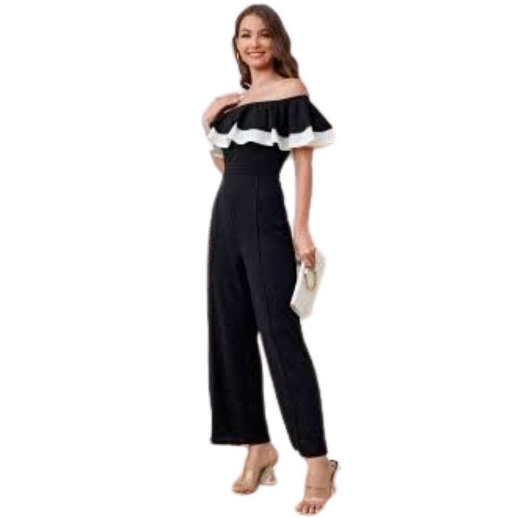 Jumpsuit Giving A Feminine Silhouette And Side Pockets