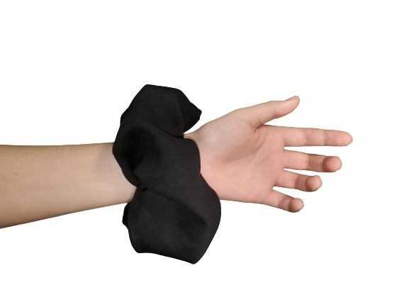 These durable scrunchies can store several small items at once. They’re the perfect size to hold a cell phone, spare keys, makeup, cash, bank cards, jewelry and more. Hide your valuables in plain sight. They will never know it was in there. The zipper is 7 inches long when closed, and the entire scrunchie is the pocket. If it fits through the zipper it will fit. Super unique and durable, the perfect gift.